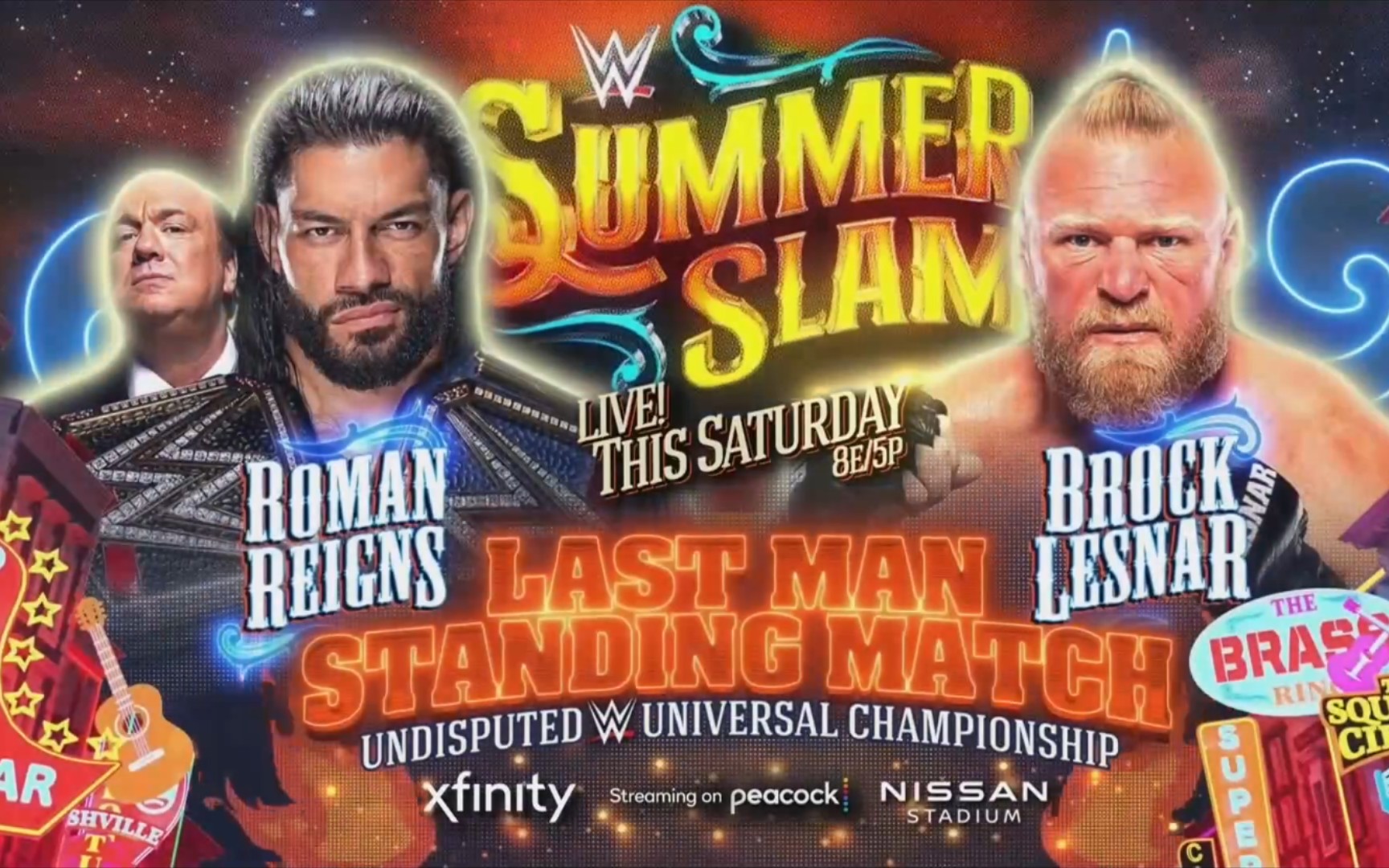 【wwe夏日狂潮】布洛克铲车攻擂 罗曼5v1最后站立者