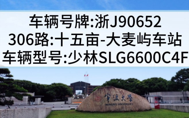 【玉环大麦屿公交】306路:十五亩→大麦屿车站,浙J90652哔哩哔哩bilibili