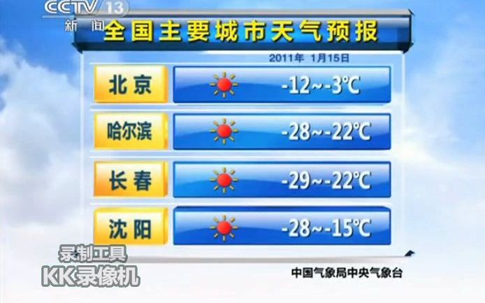 《全国主要城市天气预报》20110115哔哩哔哩bilibili