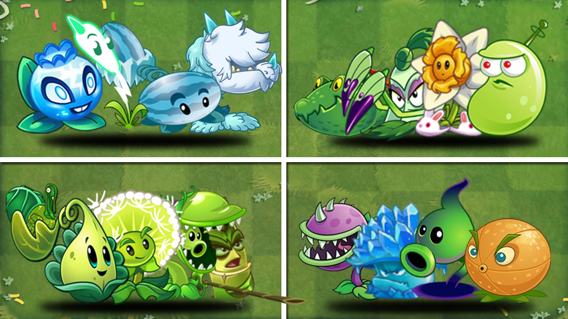 团队植物 [电击蓝莓 冰龙草] & 12 团队植物 vs 10级团队僵尸 - pvz2