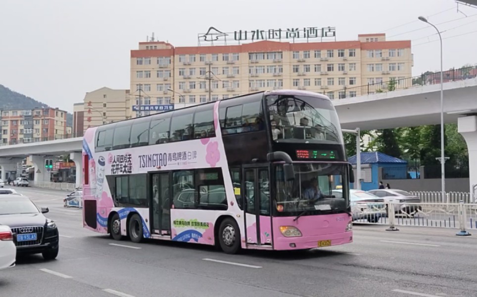 大连公交16路安凯双巴2375通过黑石礁