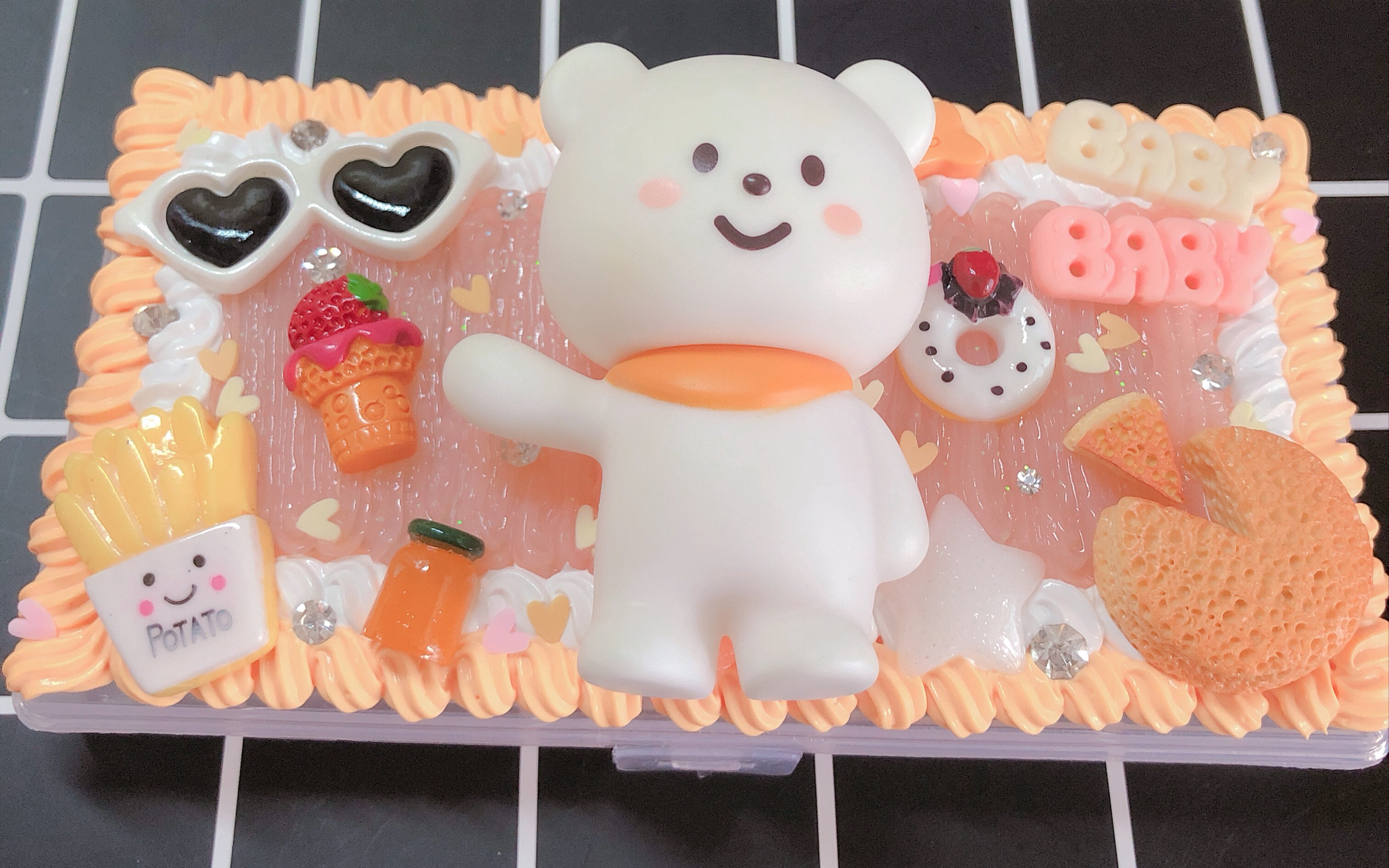 可爱小熊奶油胶收纳盒教程