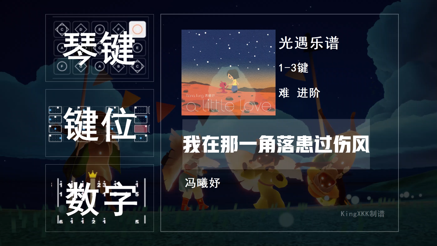 [图]【光遇乐谱】《我在那一角落患过伤风》冯曦妤 1-3进阶谱 数字谱 KingXKK