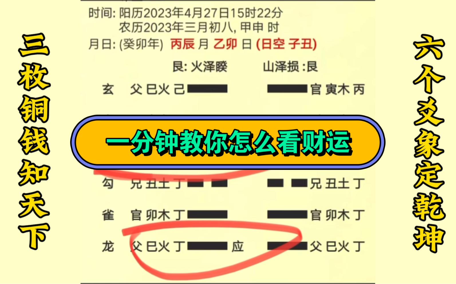六爻卦例:一分钟学会看有没有财运?哔哩哔哩bilibili