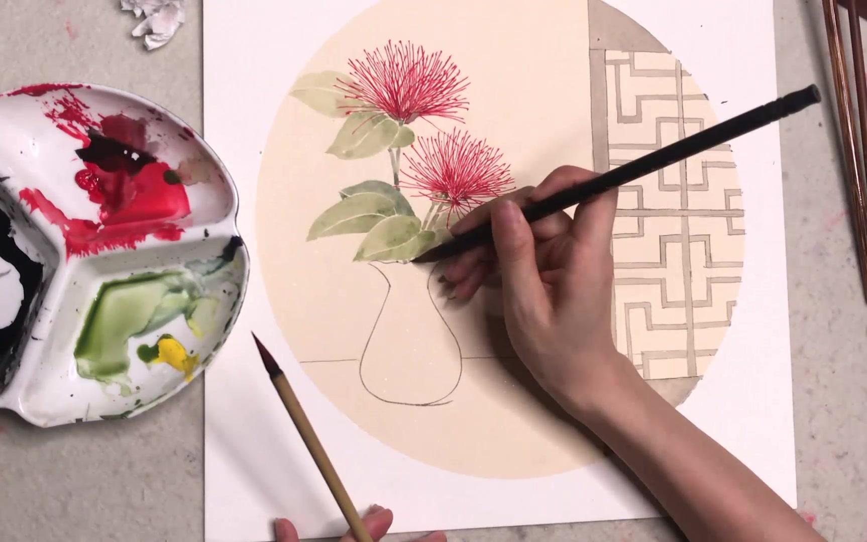 手绘合欢花短视频