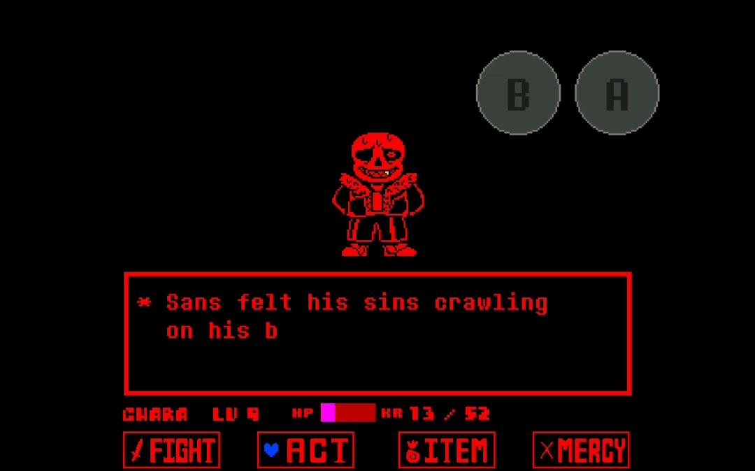 一个伤害很高的underfell sans模拟器手机版游玩