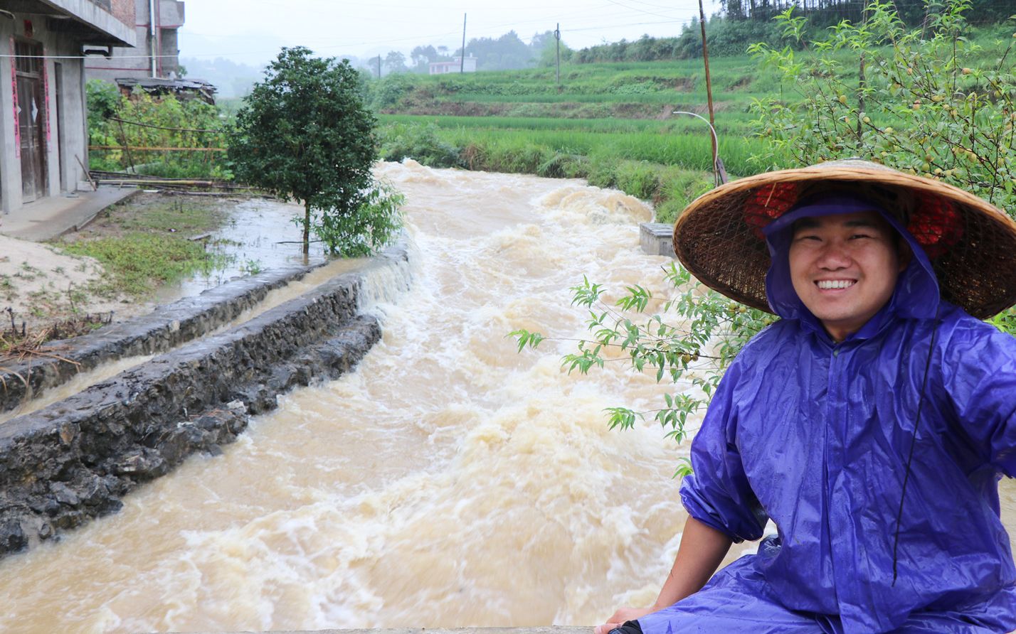 小农乡:连下了几天的暴雨,湖南农村发洪水了,禾苗被淹了,无奈