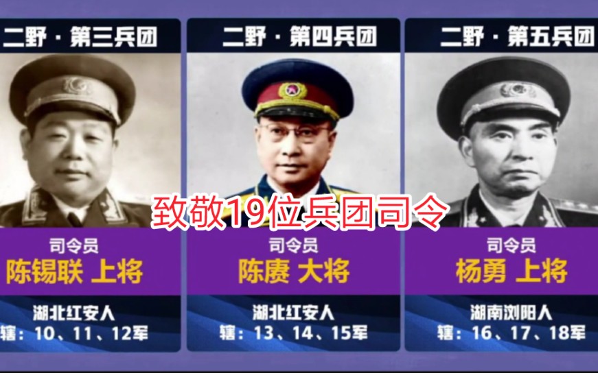 解放战争时期的19位兵团司令员哔哩哔哩bilibili