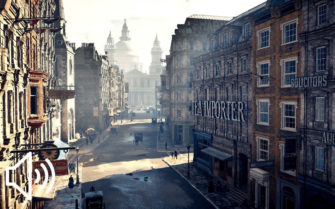 【白噪音|环境音】感受维多利亚时代伦敦街道的一整天 马车 火车 钟声