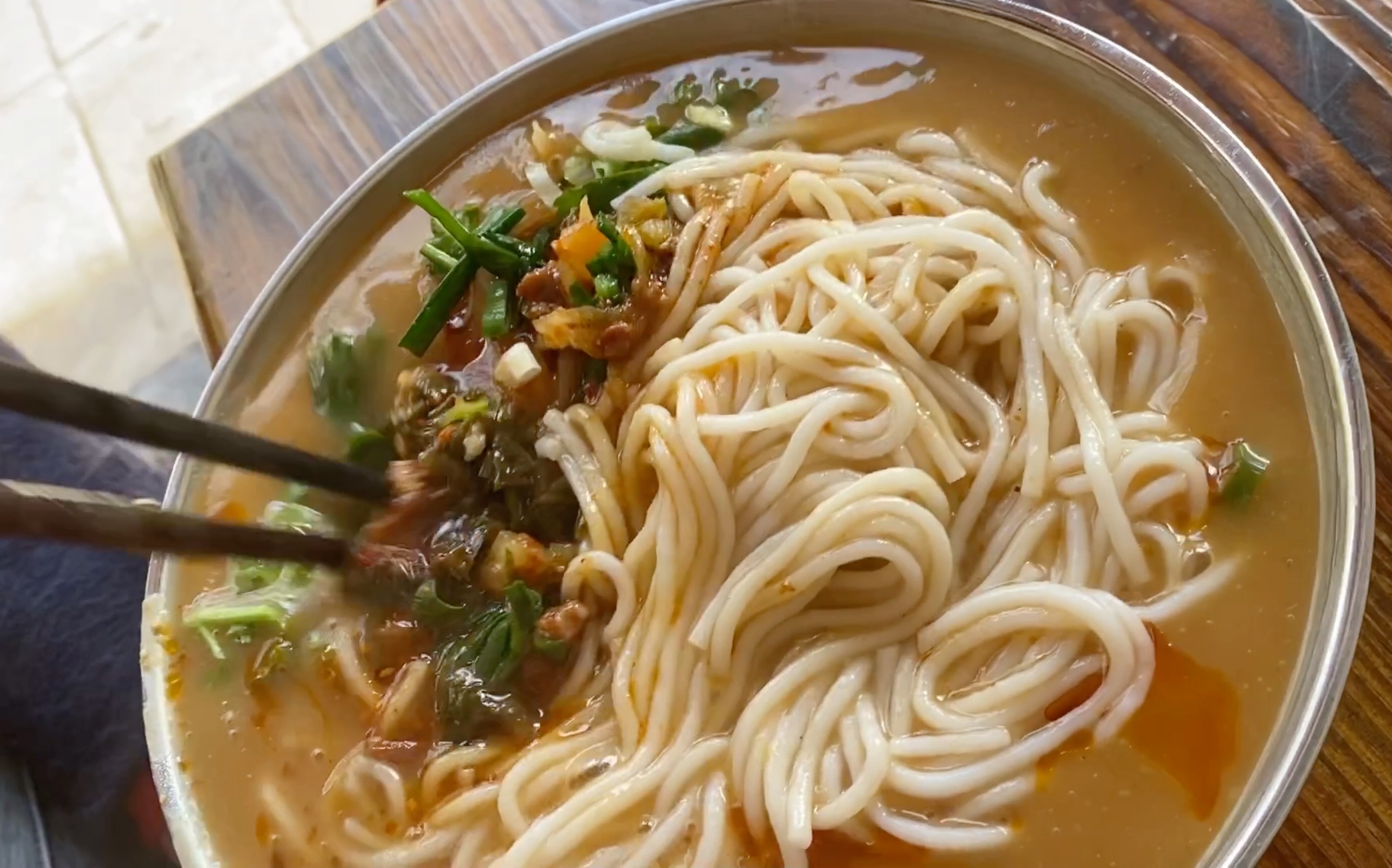 街边卖的豆汤面