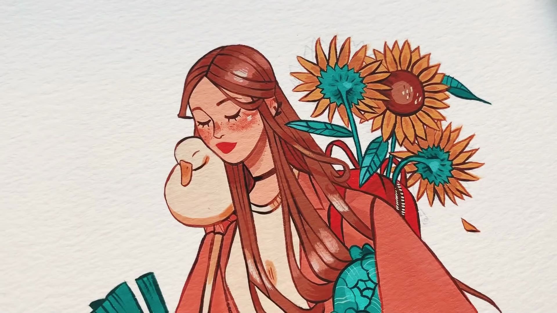 【手绘兵器铺】漫画人物水彩绘画过程上色演示,女孩子,荷尔拜因水粉