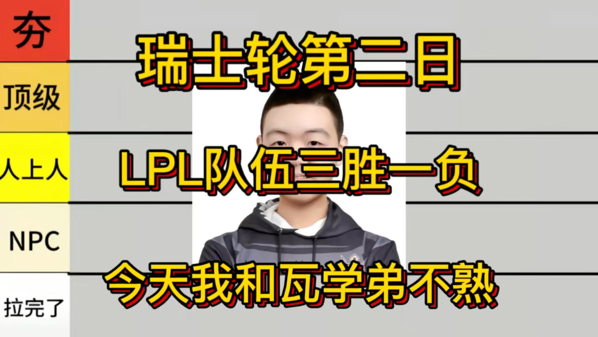 【中立】锐评LPL瑞士轮四支队伍第二天战绩 3-1 我跟瓦不熟