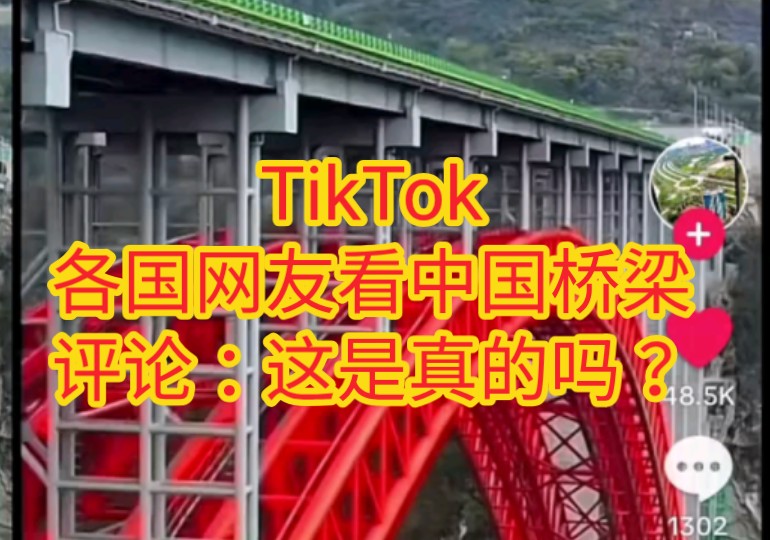 TikTok各国网友看中国桥梁建设,评论:这是真的吗哔哩哔哩bilibili