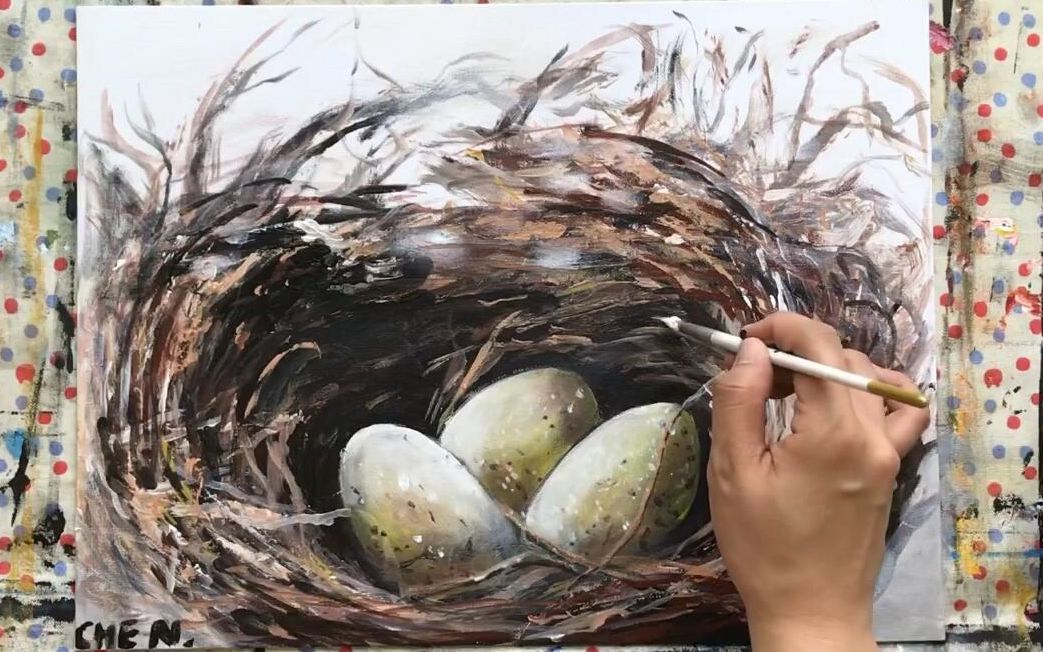 【丙烯画】【绘画教程】复活节蛋Easter Eggs Painting Tutorial哔哩哔哩bilibili