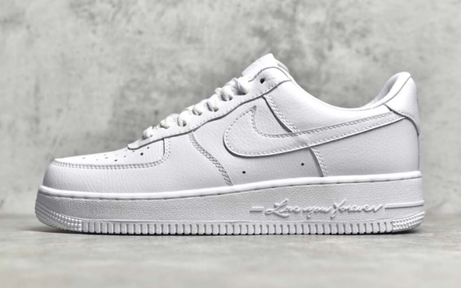 耐克nikeairforce1空军一号全白荔枝纹字母印花联名低帮运动鞋cz806