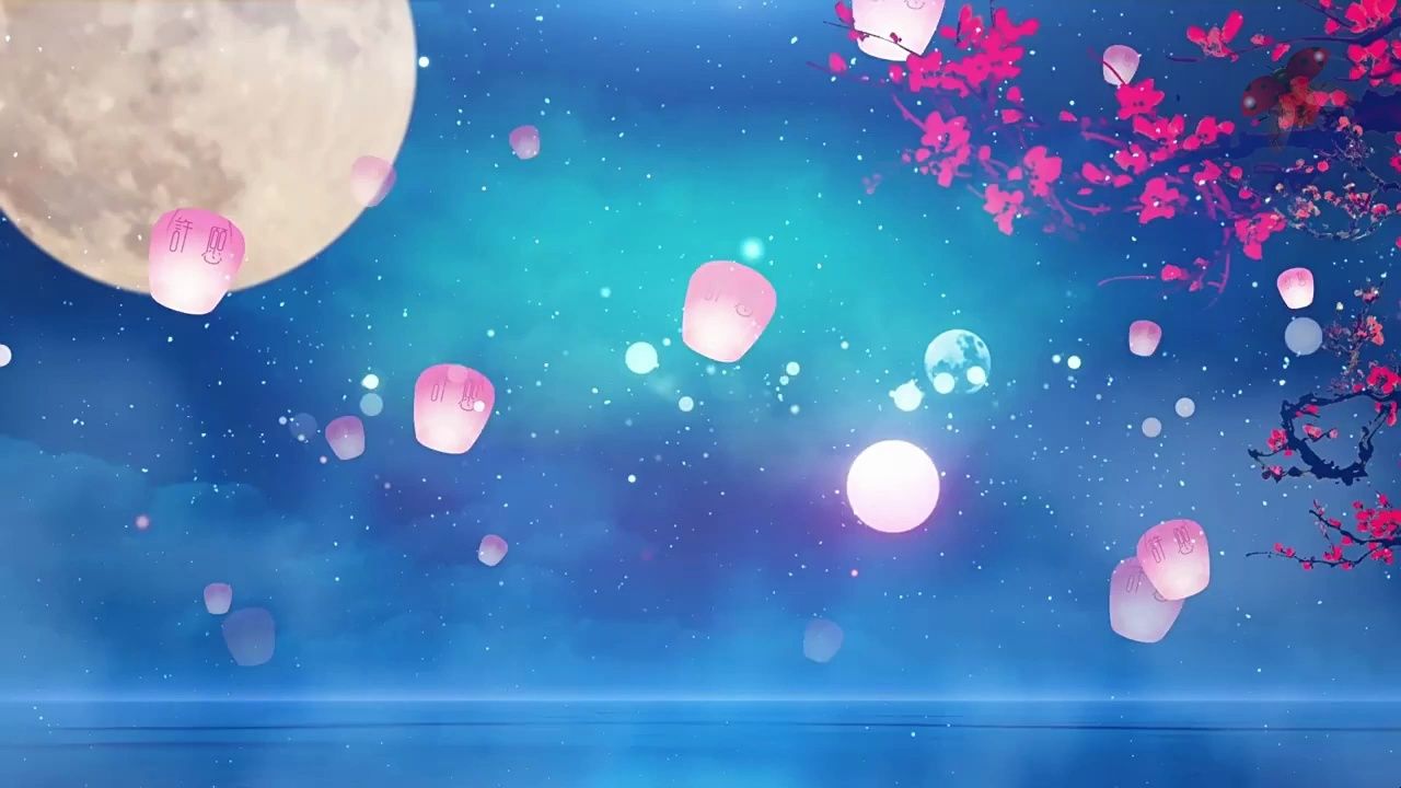 歌曲古筝演奏中秋汉舞古典古筝舞台演出节目大屏幕高清led背景视频