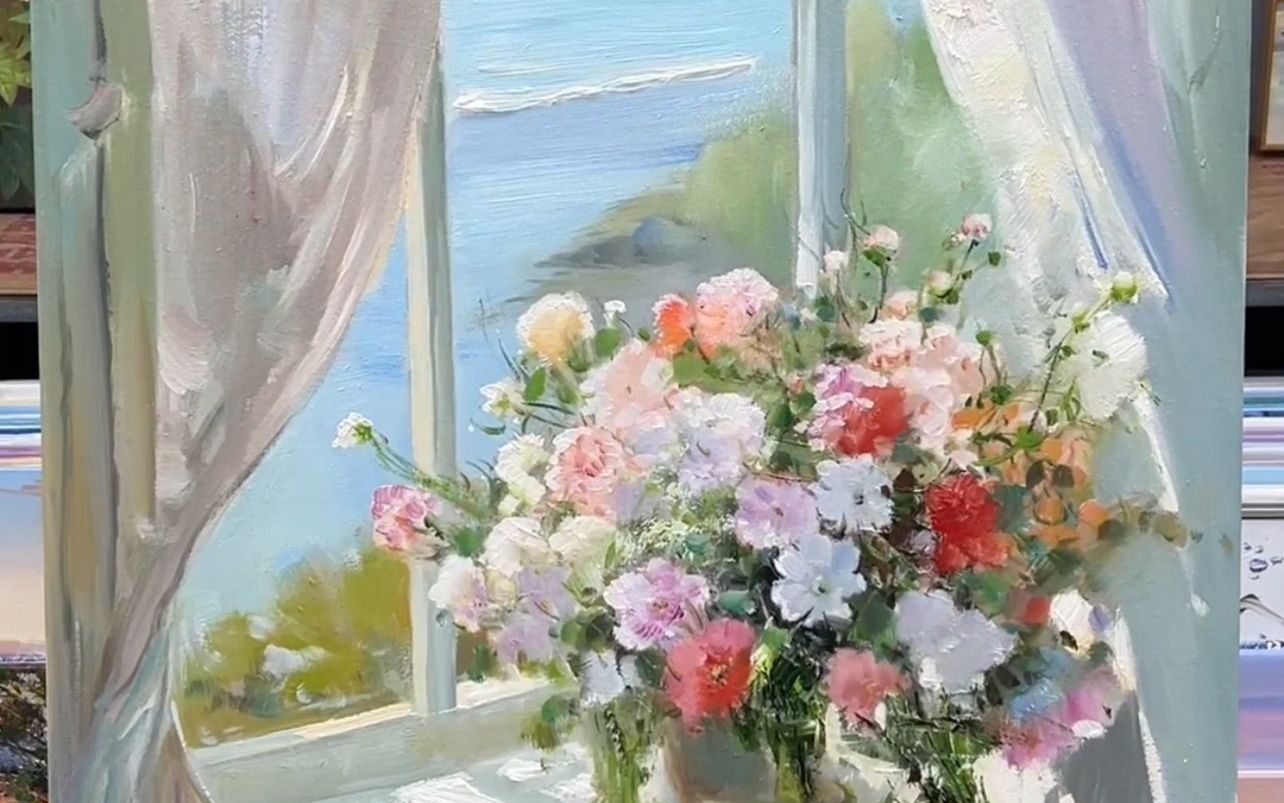 花卉油画艺术手绘绘画