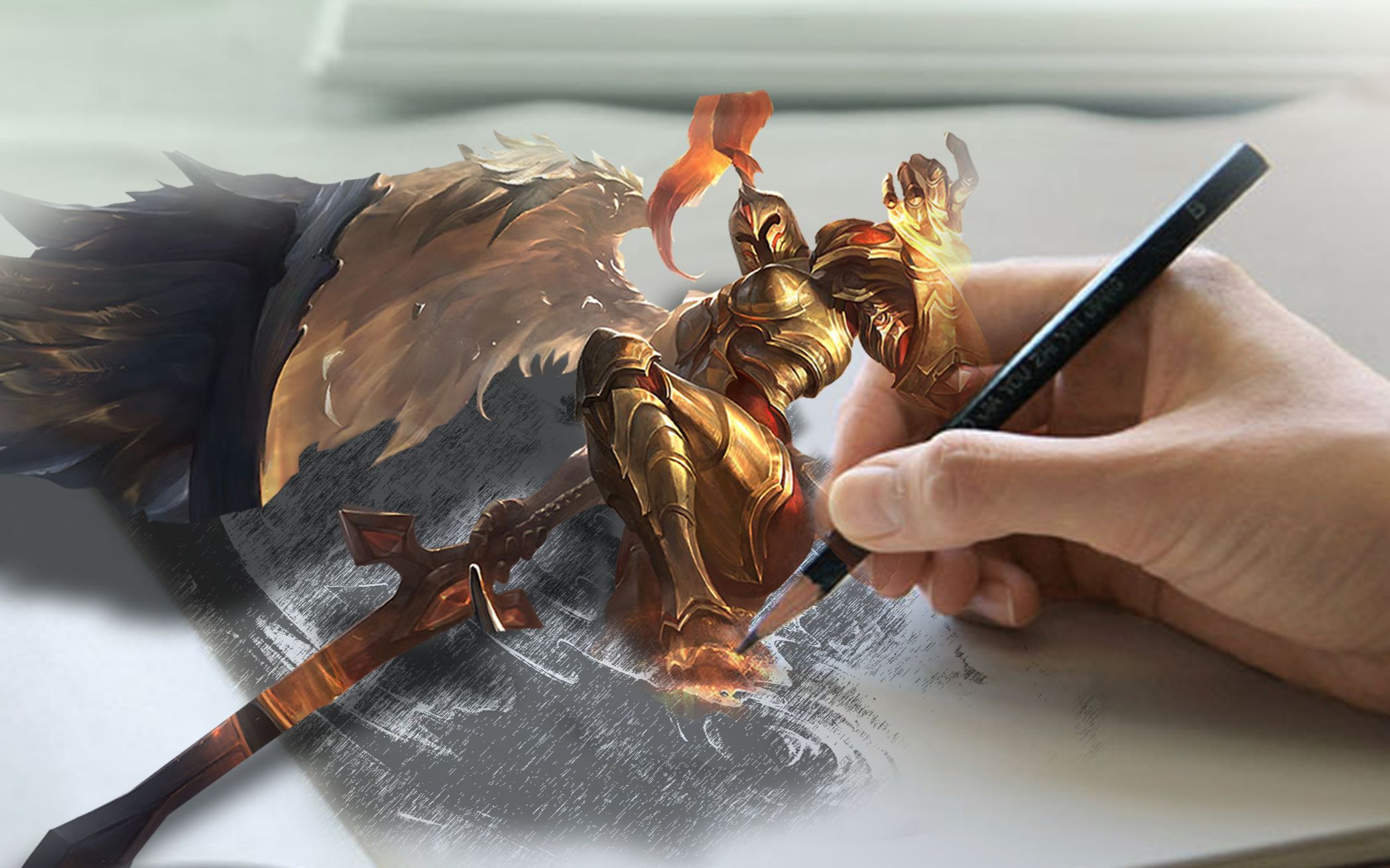 【幻游jinx】lol:审判天使 凯尔(手绘临摹)_哔哩哔哩_bilibili