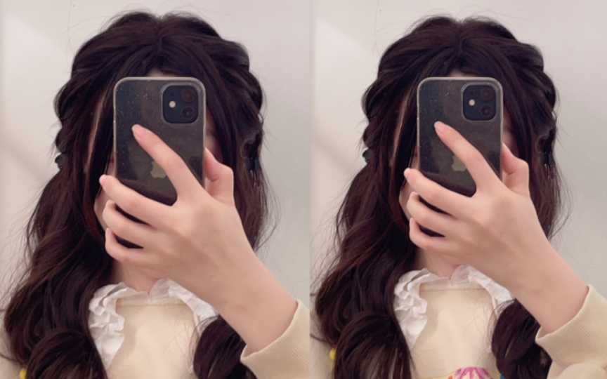 公主头半披发教程