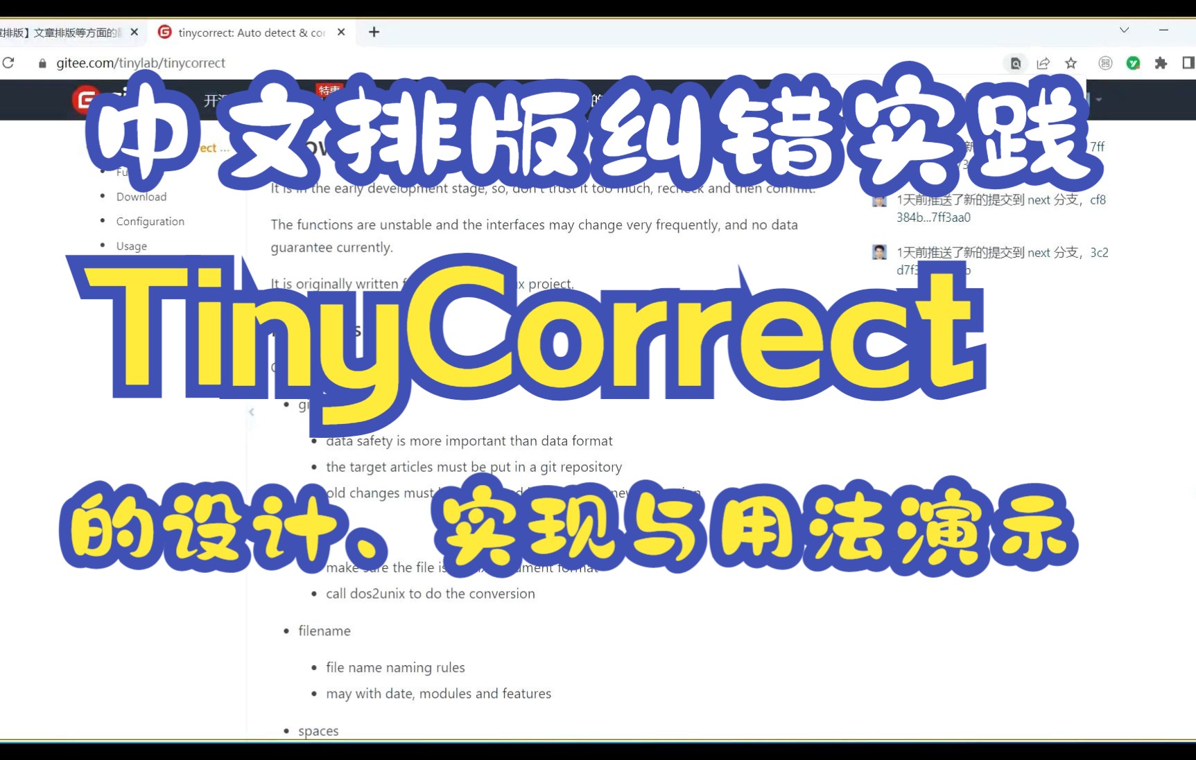 Markdown 中文排版自动纠错  TinyCorrect 的设计、实现与用法演示哔哩哔哩bilibili