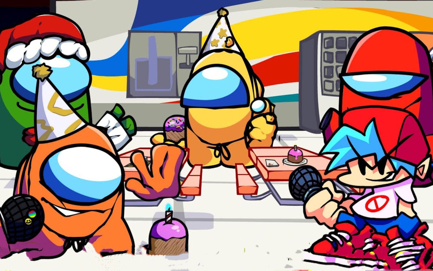 fnf周五夜放克游戏模组 船员使用蛋糕招待男友bf