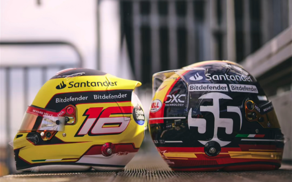 颜值如何 法拉利发布勒克莱尔 赛恩斯蒙扎大奖赛头盔涂装