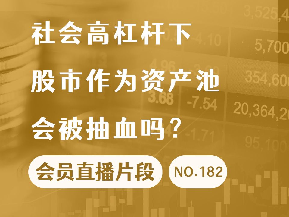 社会高杠杆下,股市作为资产池会被抽血吗?【会员直播片段】哔哩哔哩bilibili