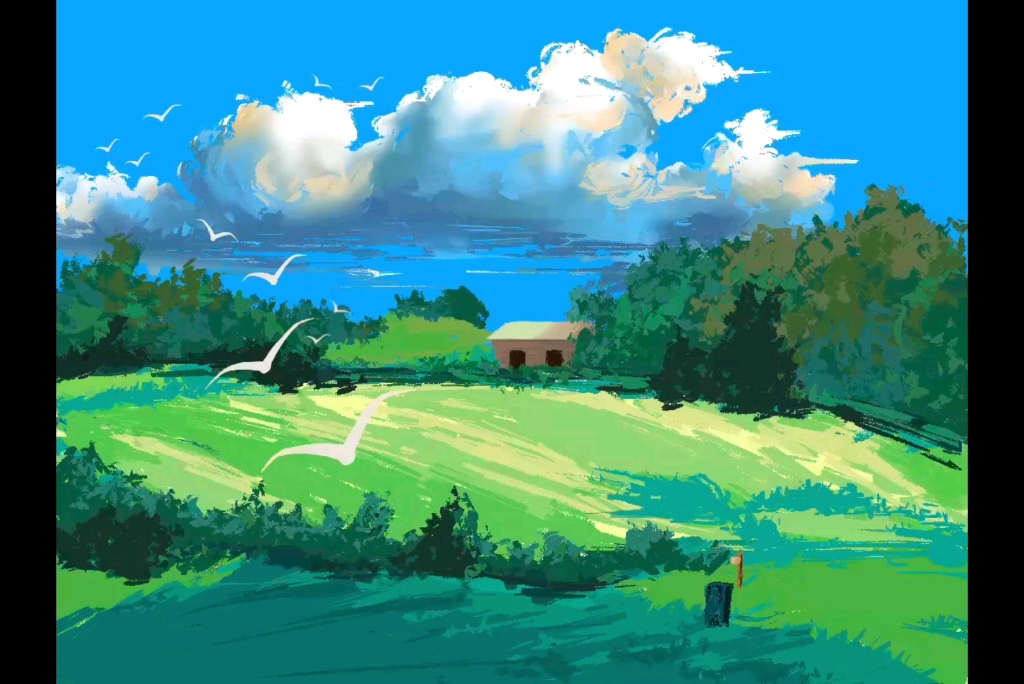 procreate一幅治愈风景