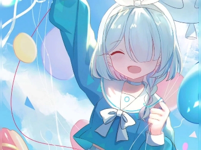 动漫女孩与气球共舞!梦幻般的夏日祭典