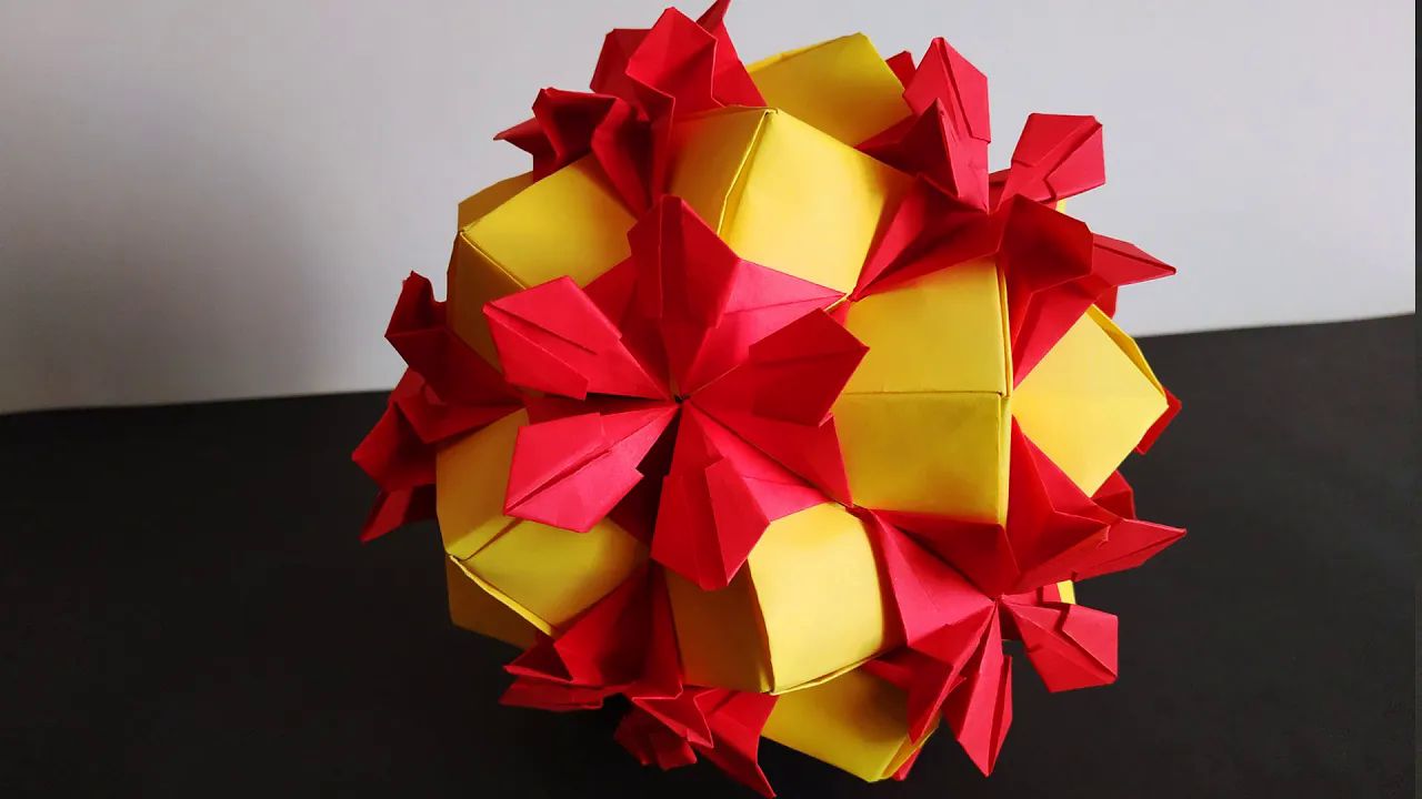 折纸花球图解图片
