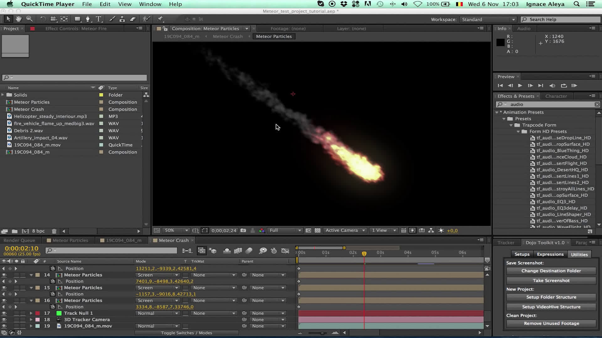 ae教程使用particular粒子插件制作划过的流星