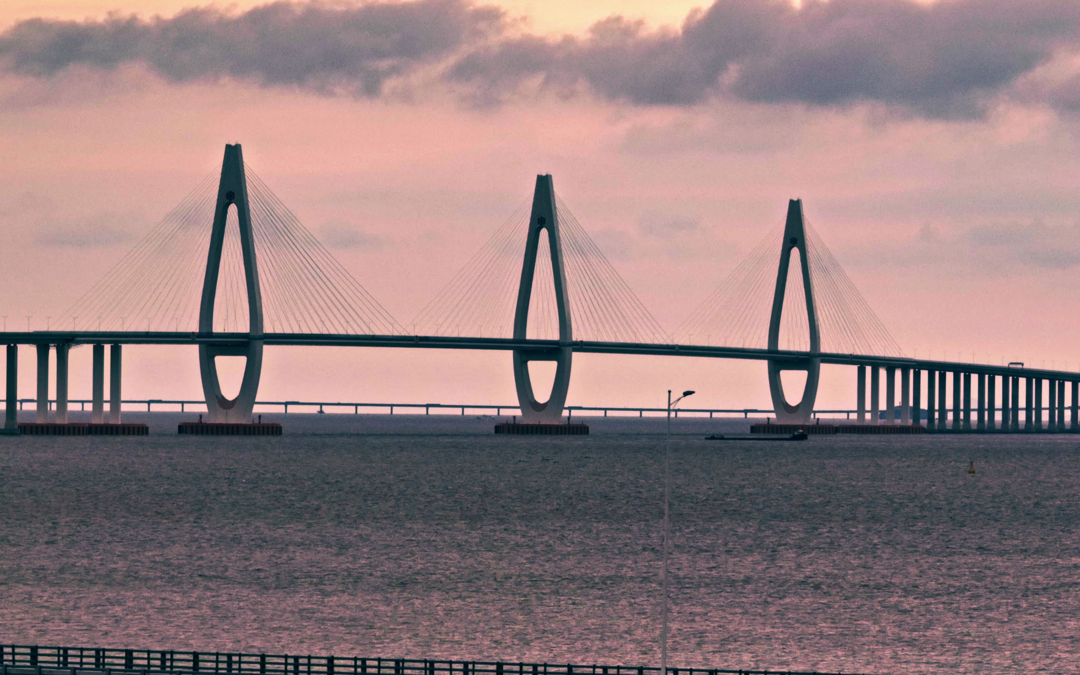 【大桥航拍】工程奇迹,又一座海上巨龙 -- 舟岱大桥震撼航拍 c4k_哔哩