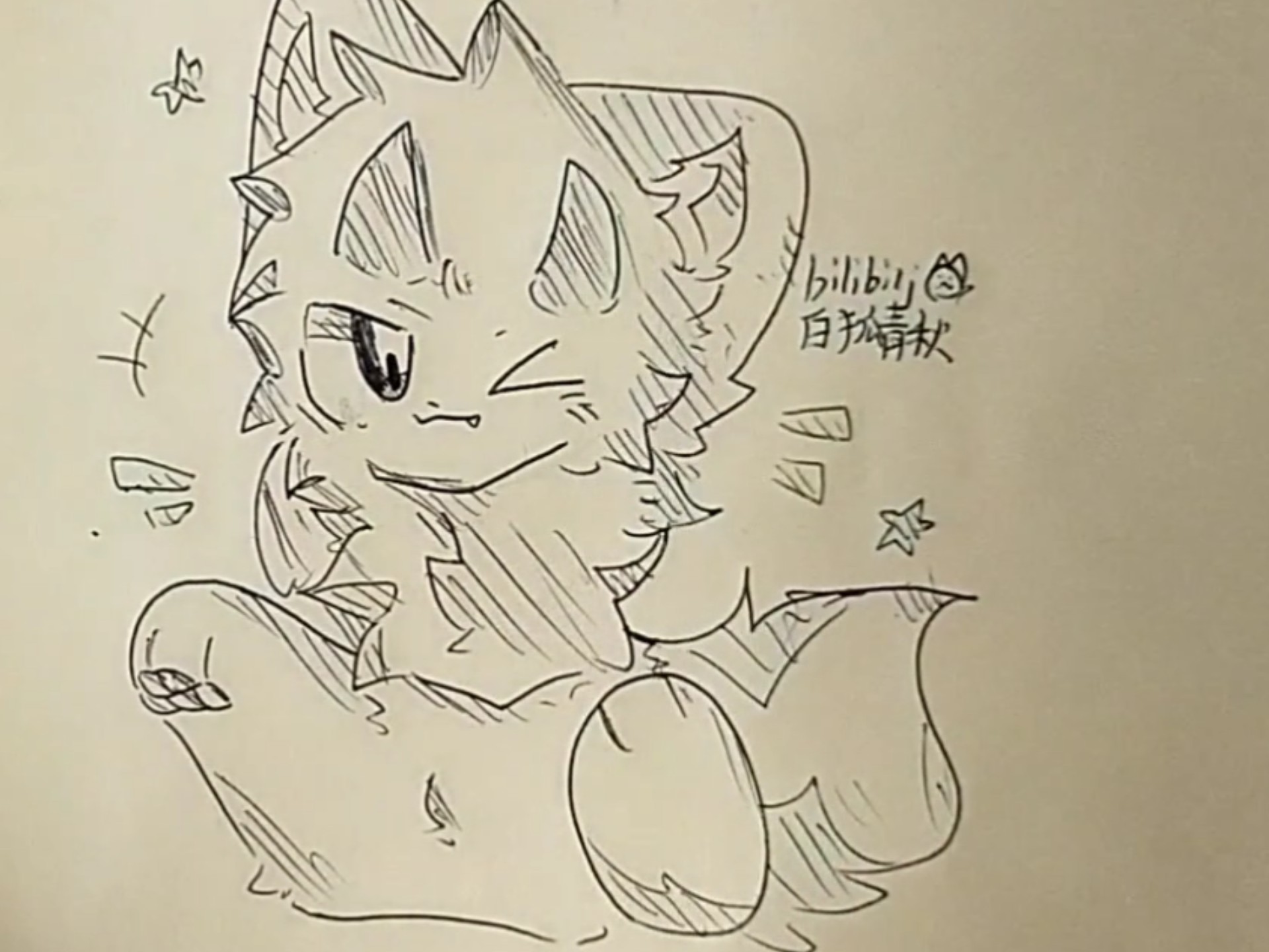 快来看六年级小学生画一只兽兽叭(9)你好也可以来听音乐哦画技算提高