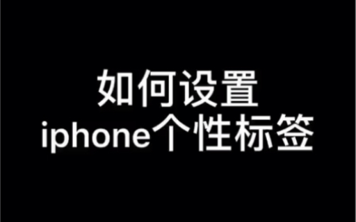 如何给苹果手机设置个性标签,当然仅限国行双卡手机哦!赶紧学习起来吧!关注我,每天分享实用小技巧哔哩哔哩bilibili