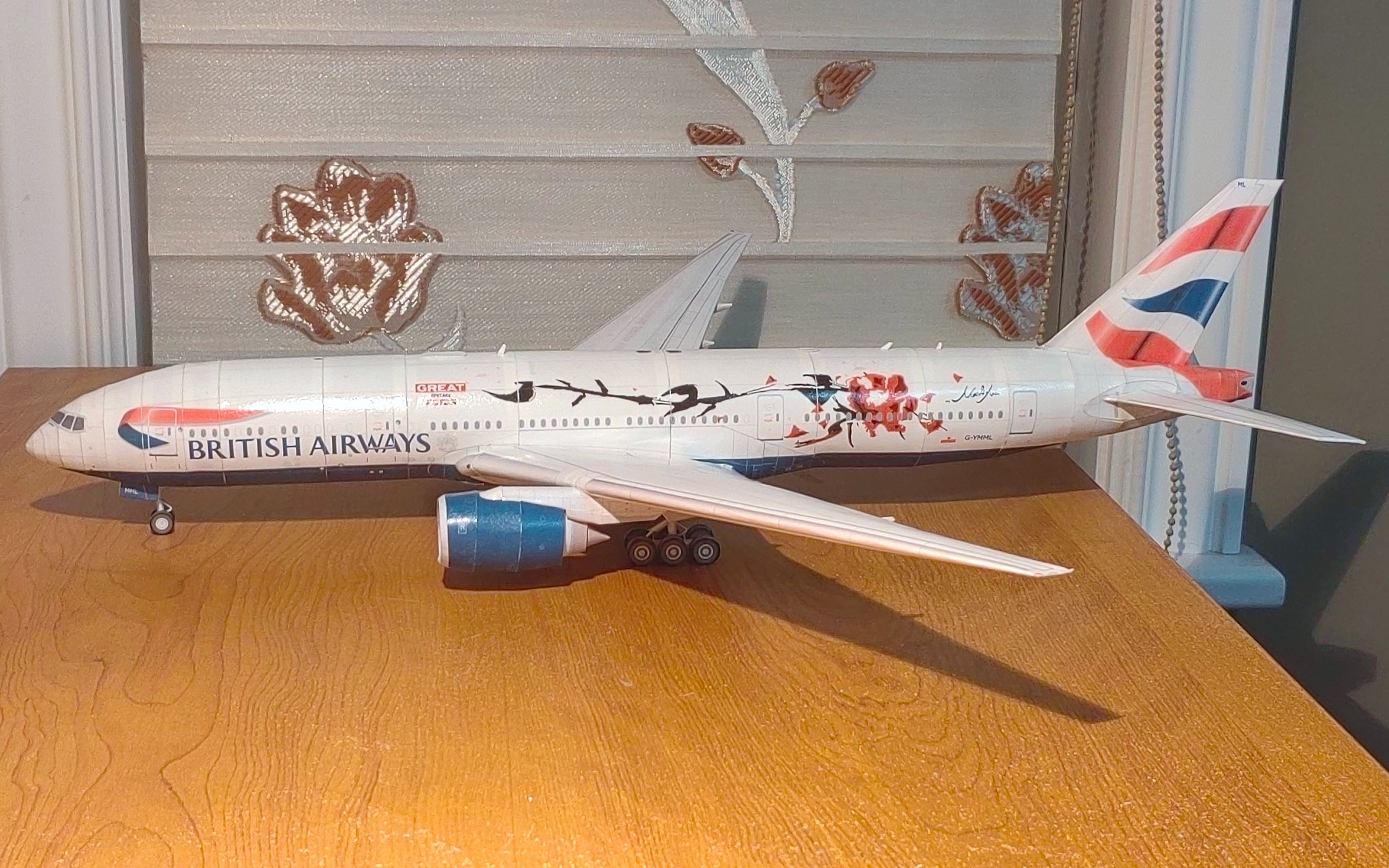 【客机纸模型】英航777-200er彩绘纸模型制作