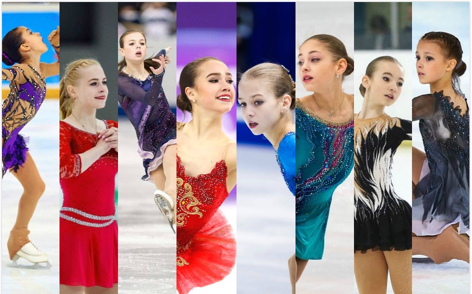 花样滑冰面姐组十四位小女单的长节目杂技莎莎飞天等