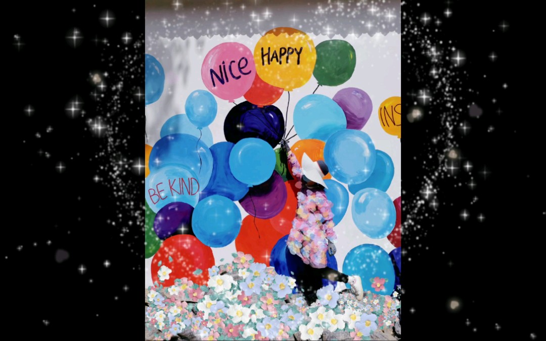 快来抓住它～今日份墙绘气球