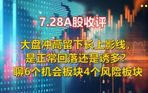 Скачать видео: 大盘收长上影线，是正常回落还是诱多？聊6个机会板块4个风险板块