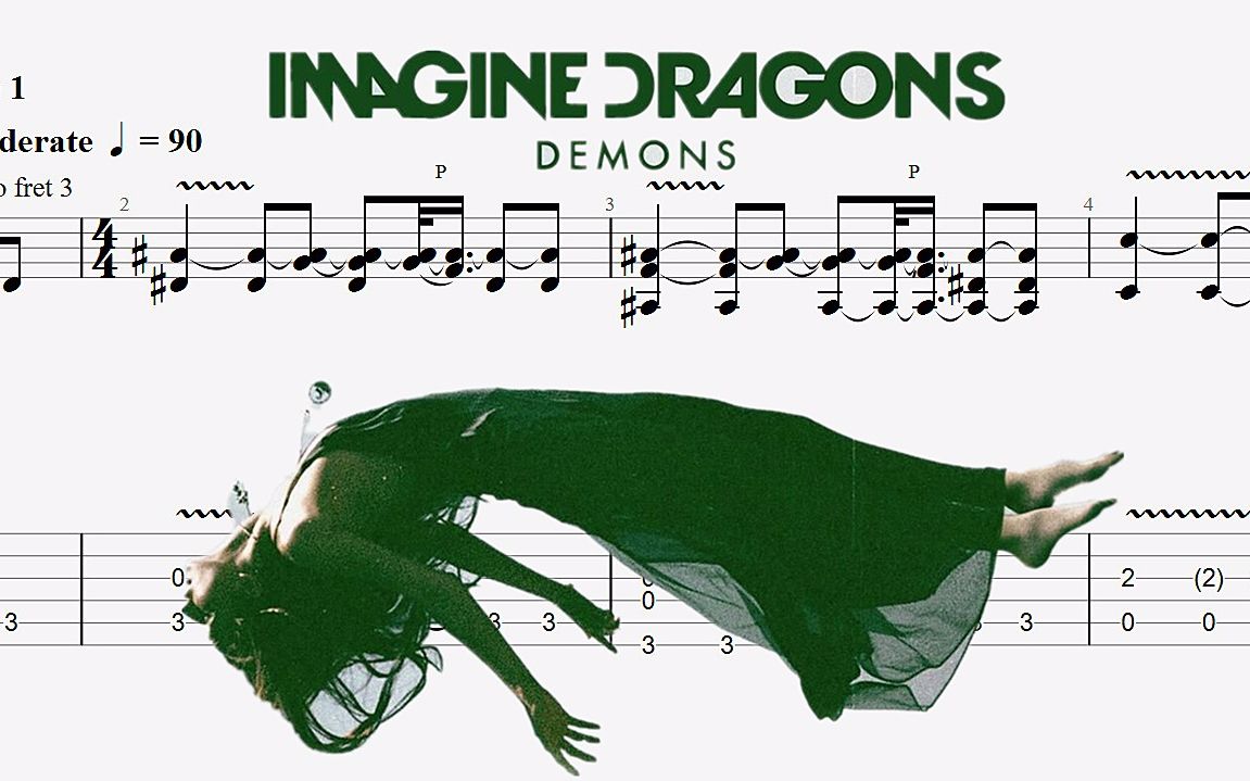 demonsimaginedragons梦龙指弹吉他谱附吉他谱下载