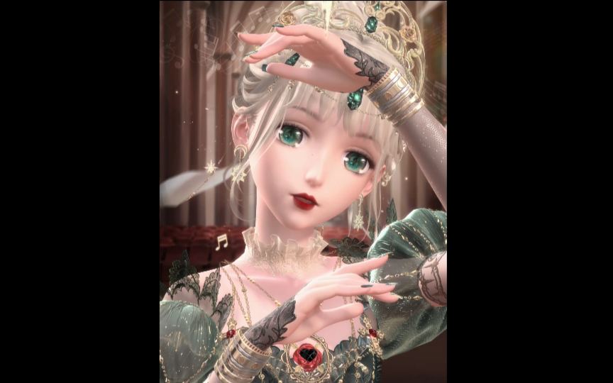 活动作品闪耀暖暖这个绿裙子就很皇后