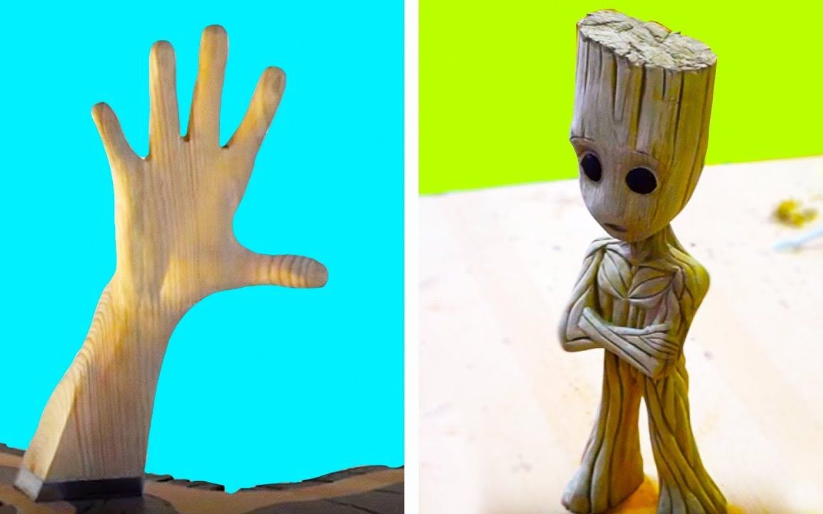 【睡前减音】工匠制作格鲁特宝宝和八个不寻常的木雕.