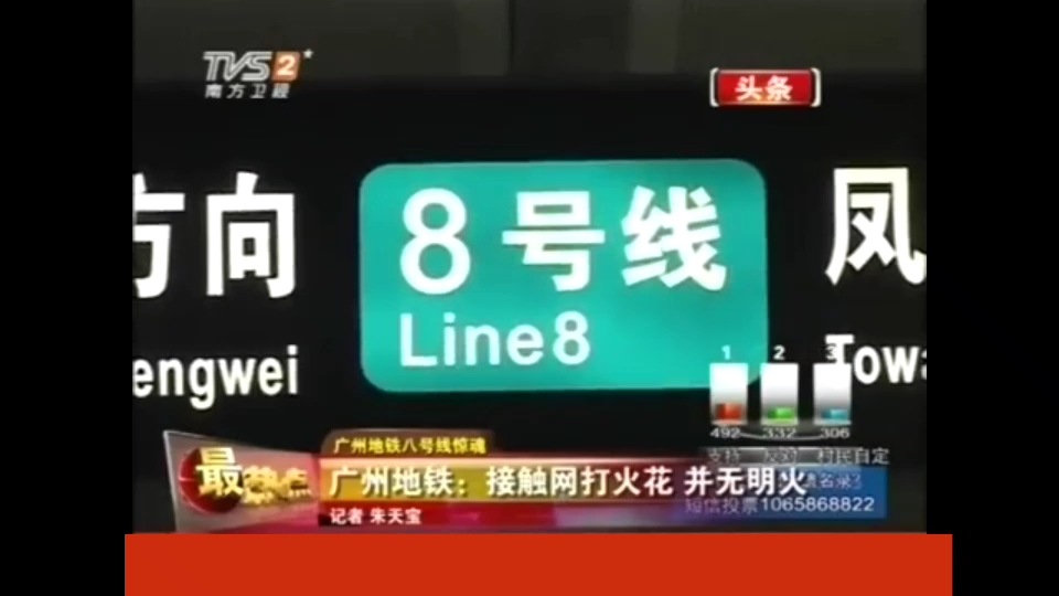 【新闻回顾】广州地铁8号线接触网打火花(TVS2今日最新闻)哔哩哔哩bilibili
