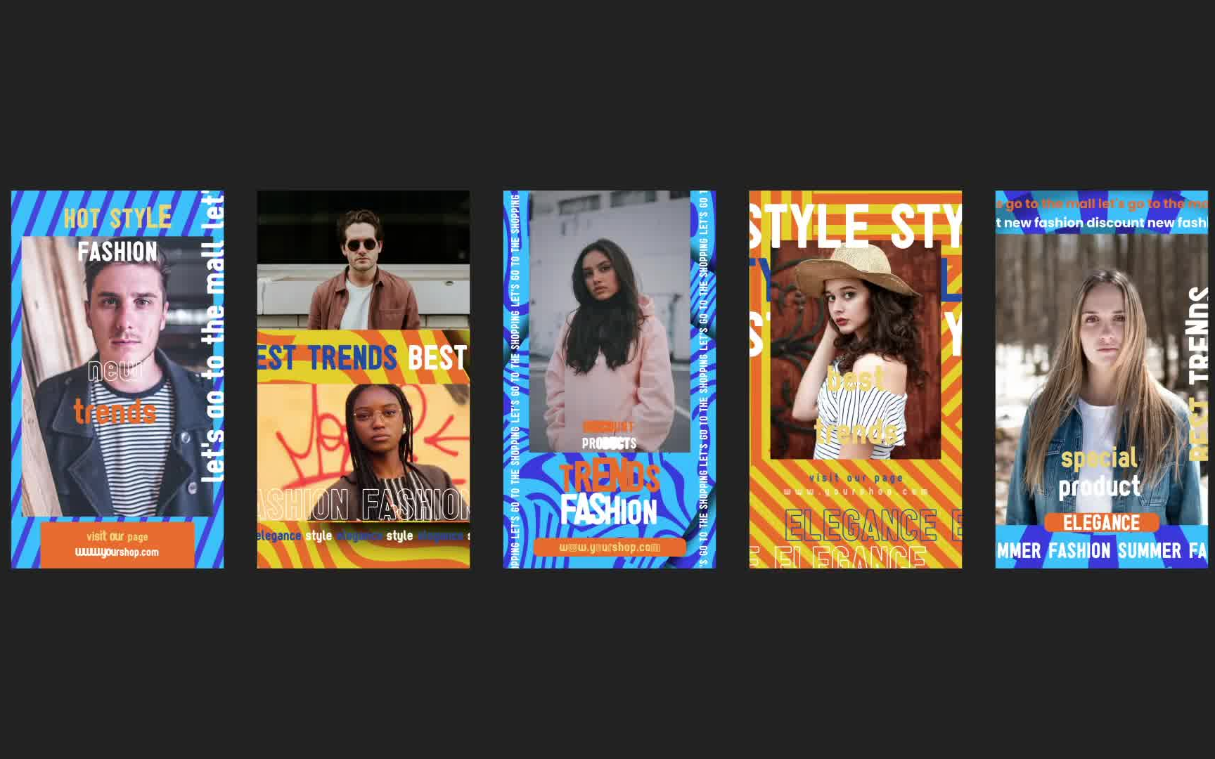 ae模板-时尚人物活动宣传单海报 竖屏垂直分辨率开屏广告动态封面排版