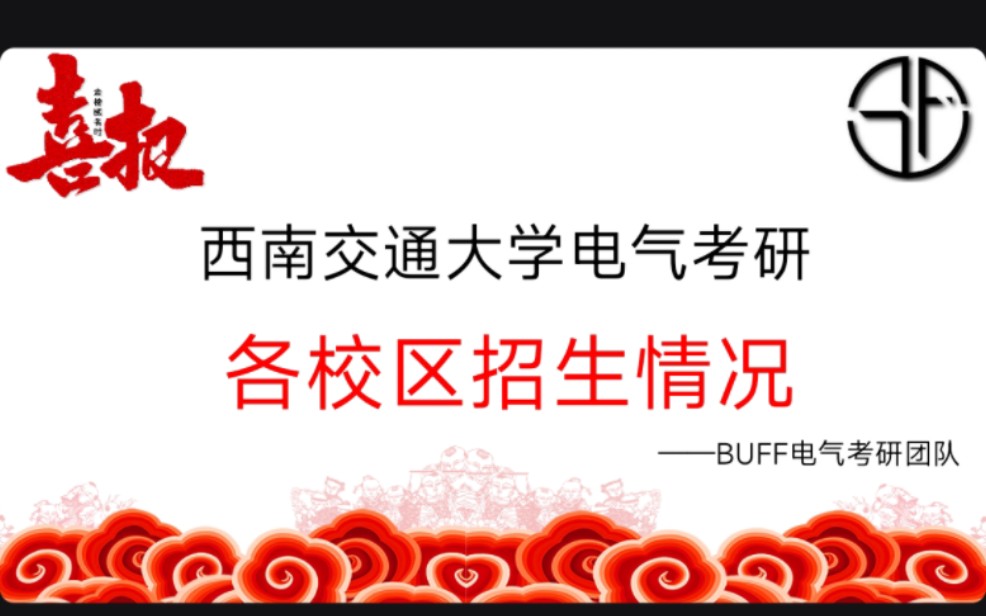 BUFF团队西南交通大学小课堂(二)23BUFF西南交大电气考研各校区招生情况哔哩哔哩bilibili