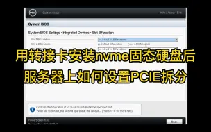 Download Video: 用转接卡安装nvme固态硬盘后服务器上如何设置PCIE拆分