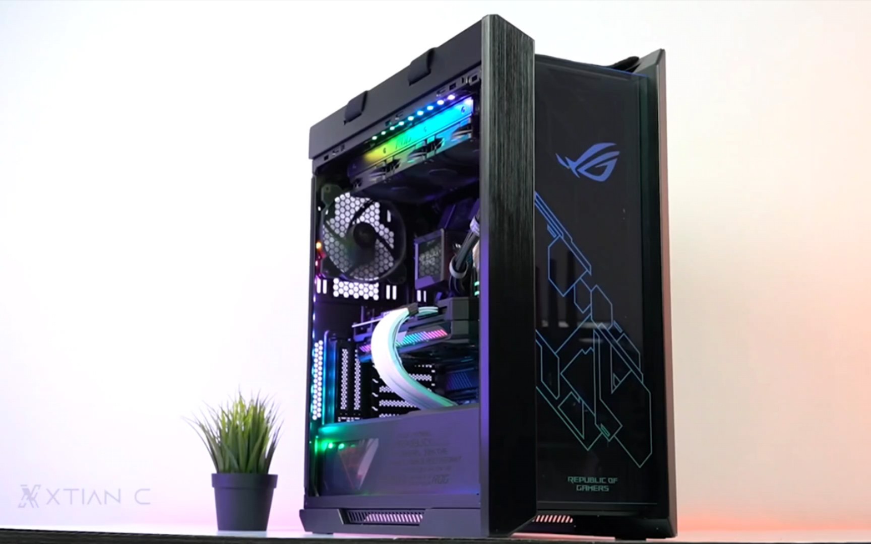 【油管搬运】华硕gx601rog太阳神机箱 r9 5950x rtx 3080ti华硕全家桶