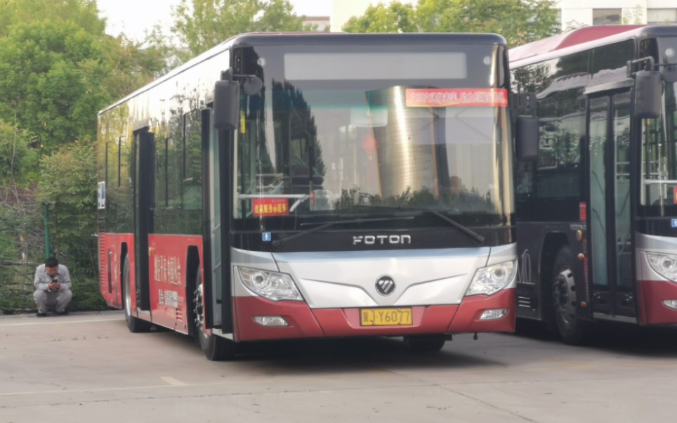 沧州公交pov185,收车未进入场站,沧州公交定制观光2线市委(百狮园东门