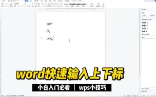 Скачать видео: word快速输入上下标-Excel小技巧