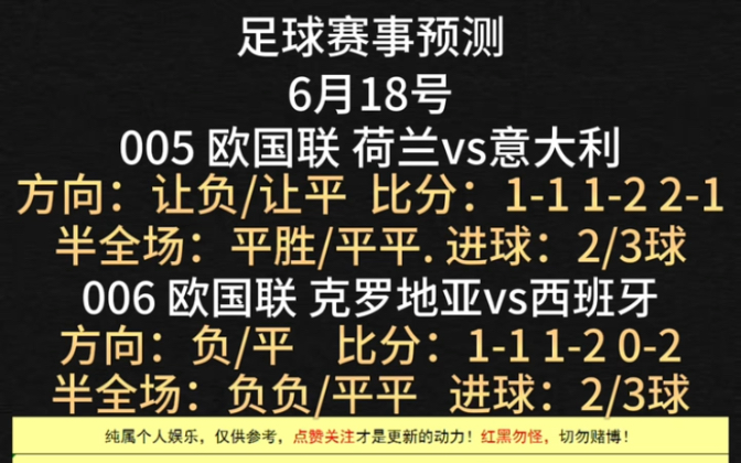 6月18日,足球推荐,足球比分,足球赛事预测,跟上吃肉了哔哩哔哩bilibili