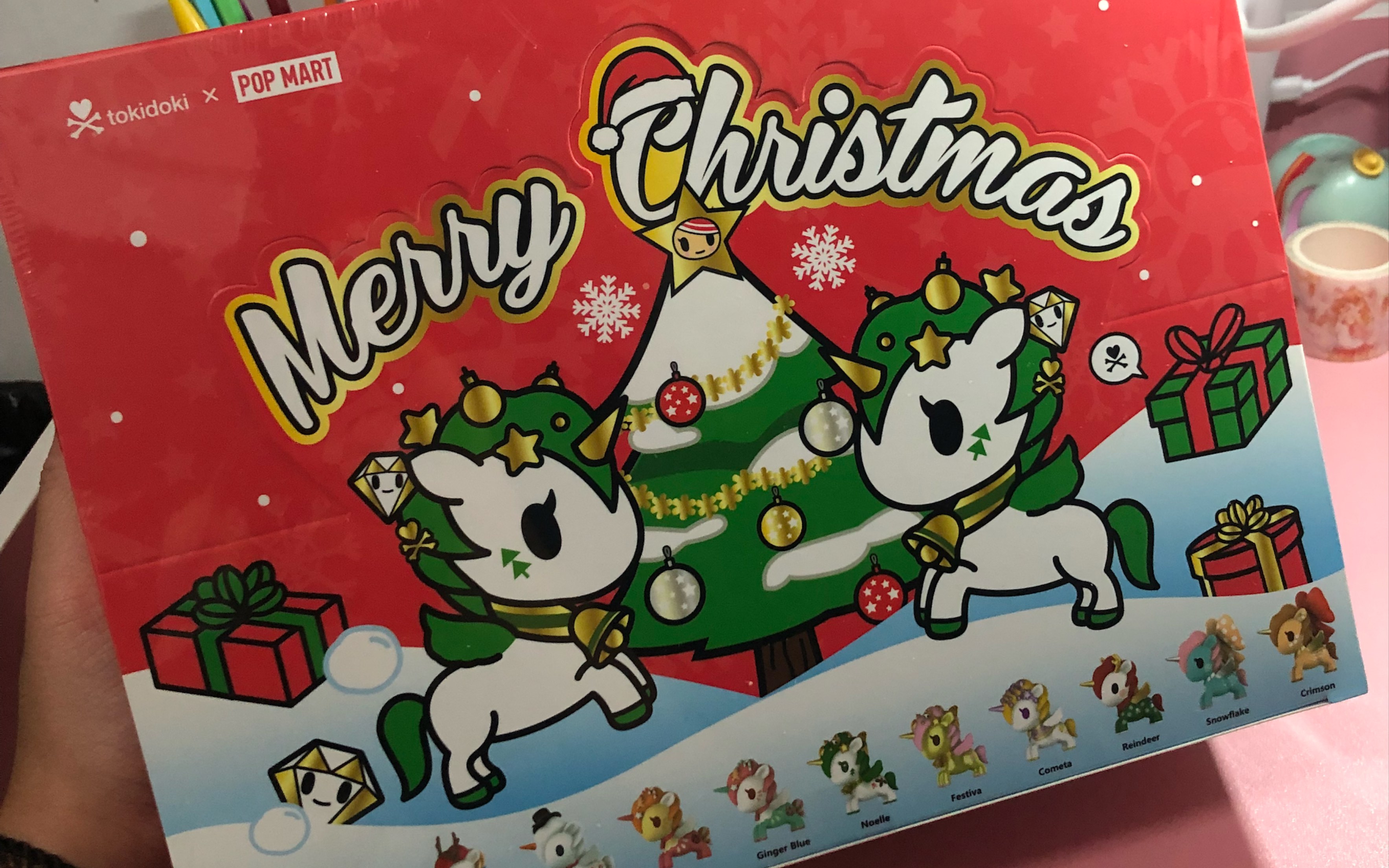 拆盲盒泡泡玛特tokidoki圣诞小马